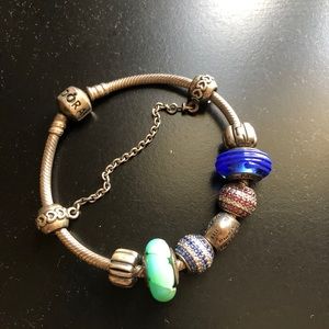 Pandora bracelet with charms